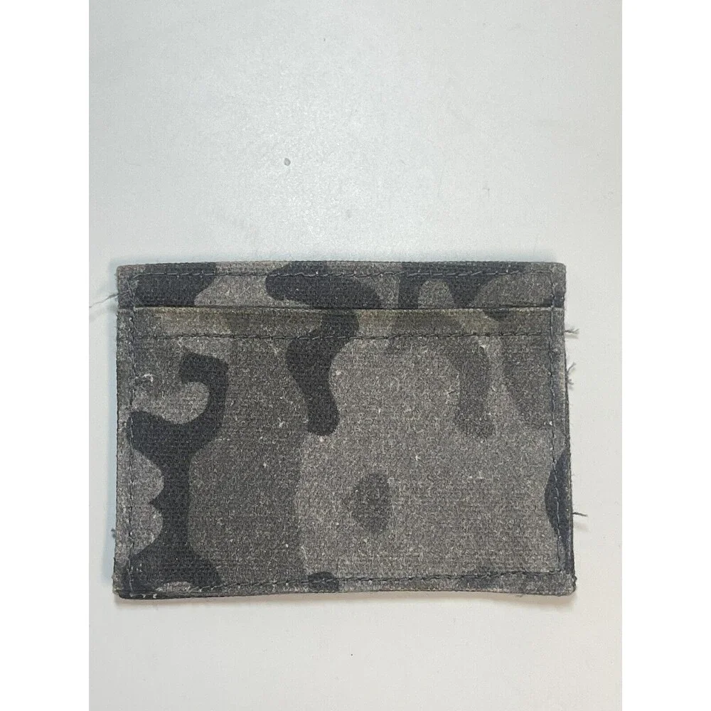 TO THE MARKET Gray Camo Denim Card Holder Unisex New W/O Tag